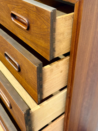 Mid Century Six Drawer Tall Dresser By Jack Cartwright for Founders - American