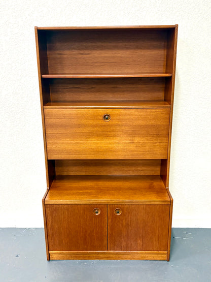 Mid Century Teak Drop Front Secretary/Desk - England