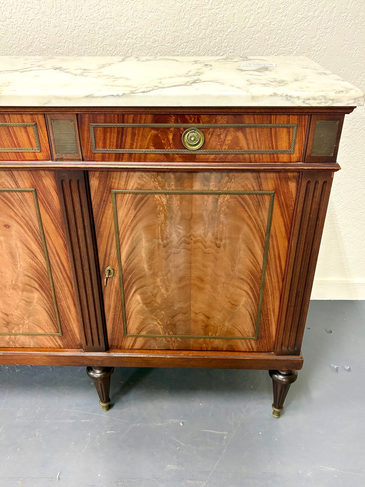 Antique Louis XVI Style Marble Top Sideboard - France