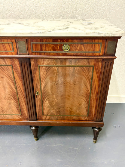 Antique Louis XVI Style Marble Top Sideboard - France