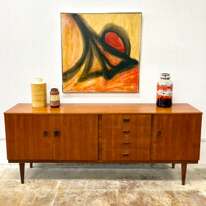 Long Mid Century Teak Credenza/Sideboard From England