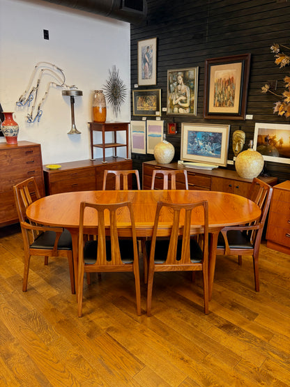 Mid Century Teak Butterfly Leaf Teak Dining Table By Nathan Furniture - England