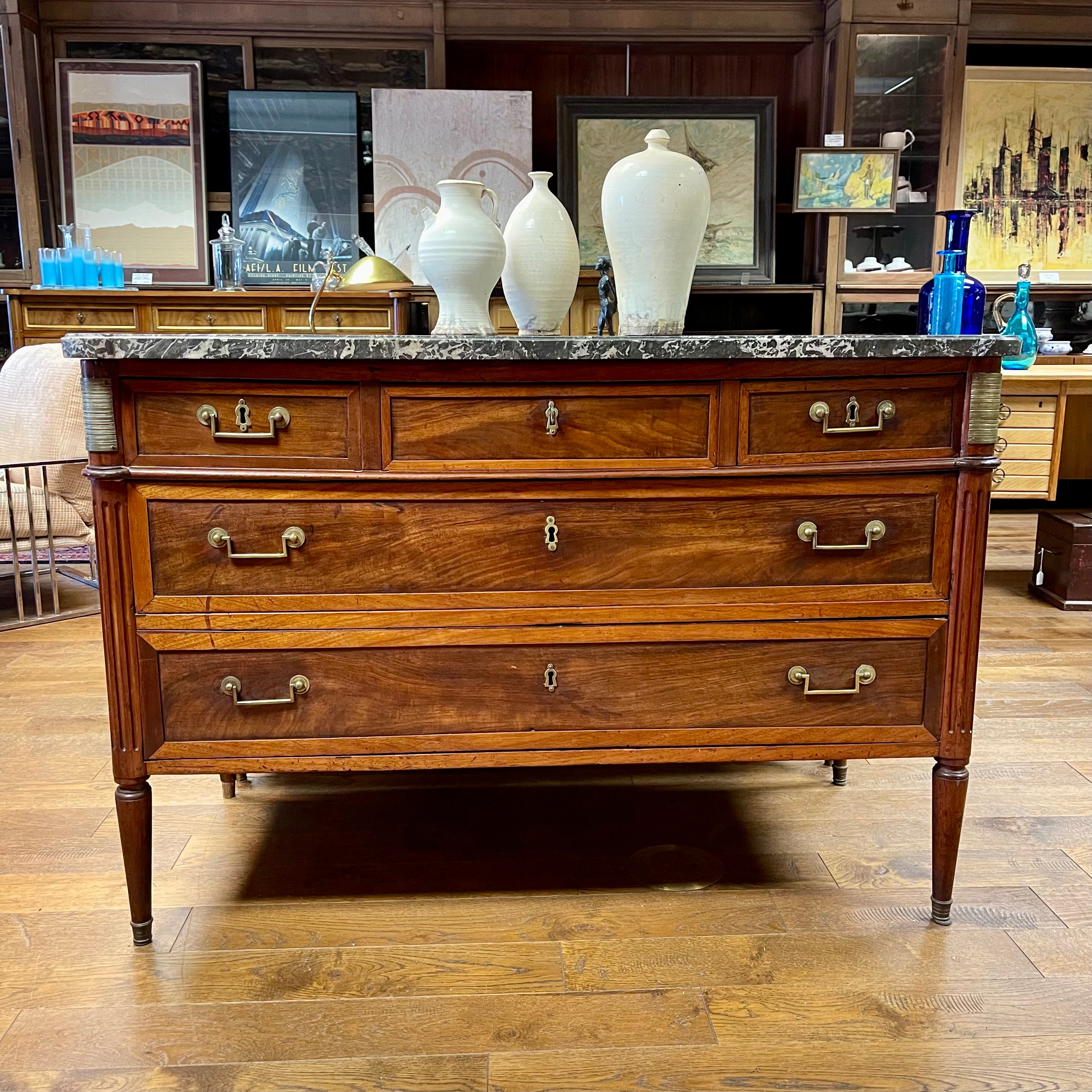 ANTIQUE LOUIS XVI STYLE MAHOGANY COMMODE – remodernok