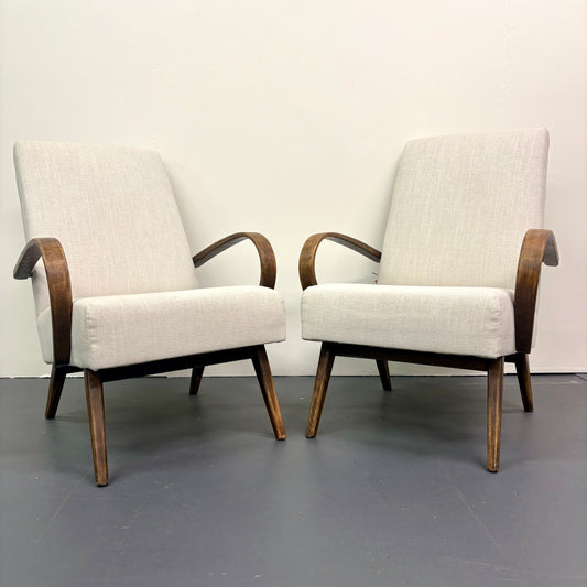 Mid Century Pair Of Bentwood Armchairs by Ton Czechia