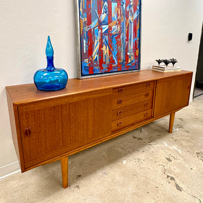 Long Mid Century Teak Sideboard/Credenza By Clausen & Sons - Denmark