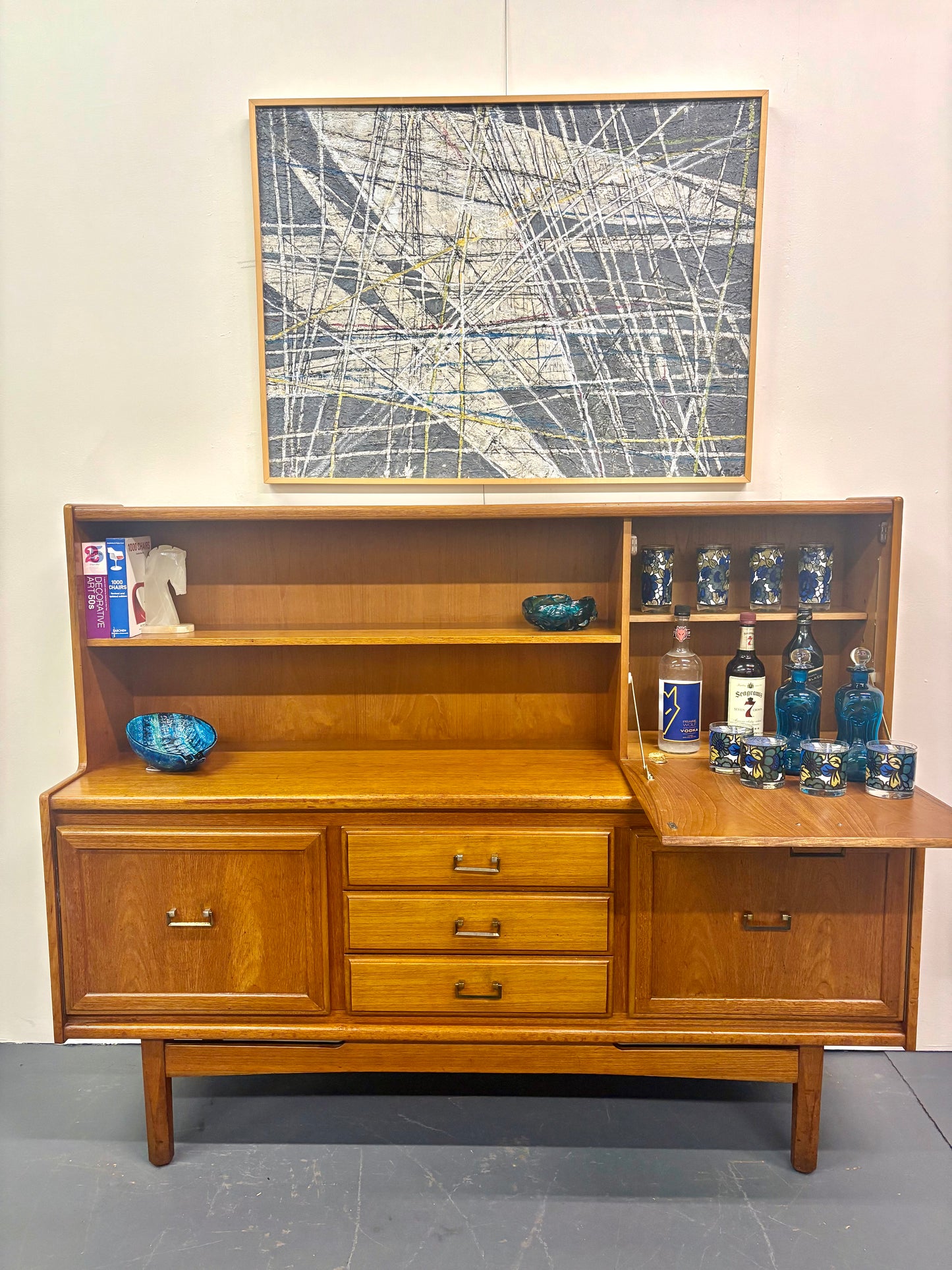 Mid Century Teak Cocktail Bar Imported From England