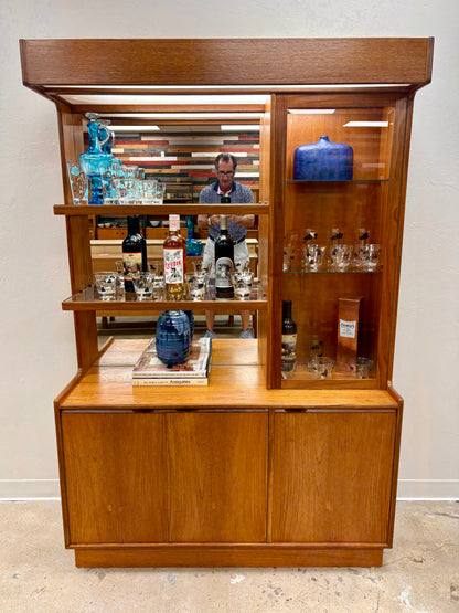 Mid Century Teak Lighted Dry Bar By Turnidge of London - England