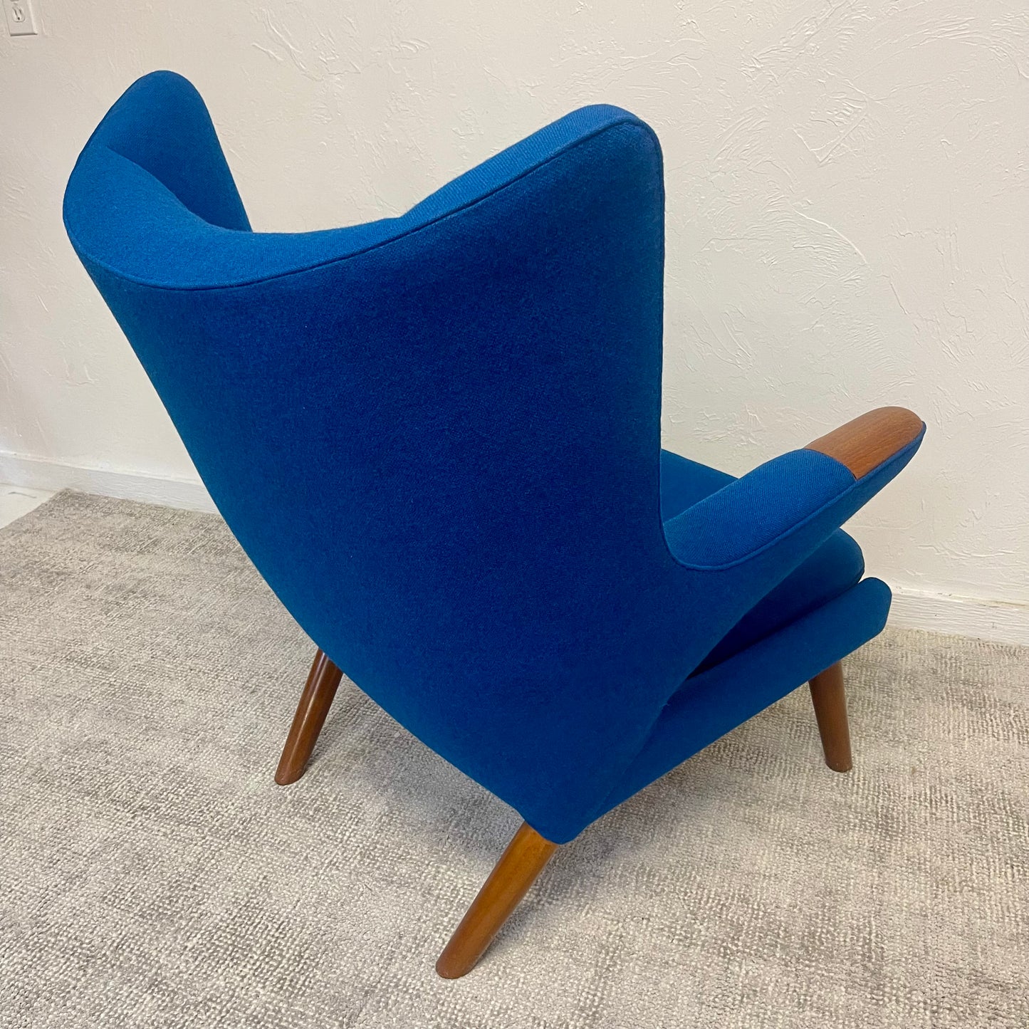 MID CENTURY MODERN PAPA BEAR CHAIR AND OTTOMAN BY HANS J. WEGNER