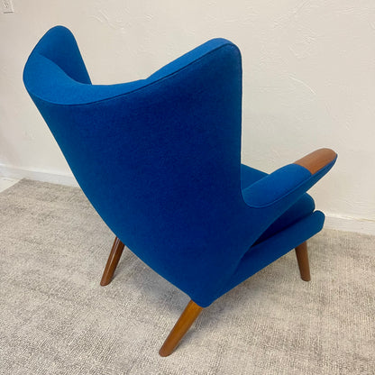 MID CENTURY MODERN PAPA BEAR CHAIR AND OTTOMAN BY HANS J. WEGNER