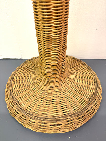 Italian Wicker & Bamboo Coat/Hat Rack Attributed to Frattelli Castano