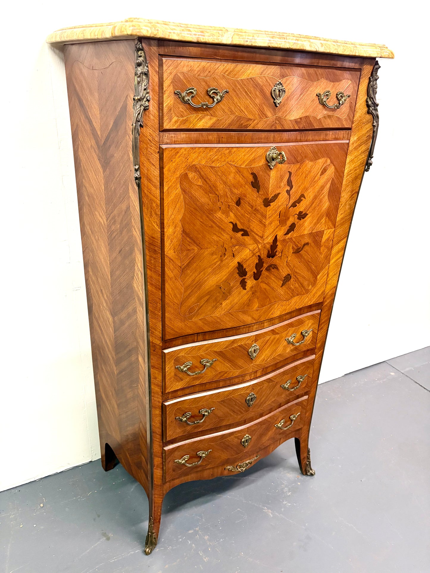 French Louis XVI Style Marble Top Secretary/Abattant - France