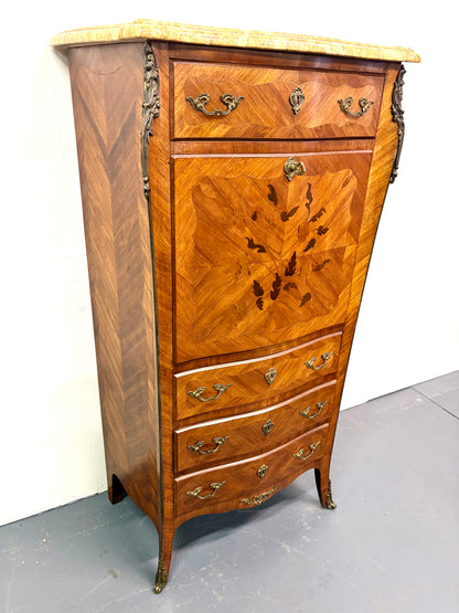 French Louis XVI Style Marble Top Secretary/Abattant - France