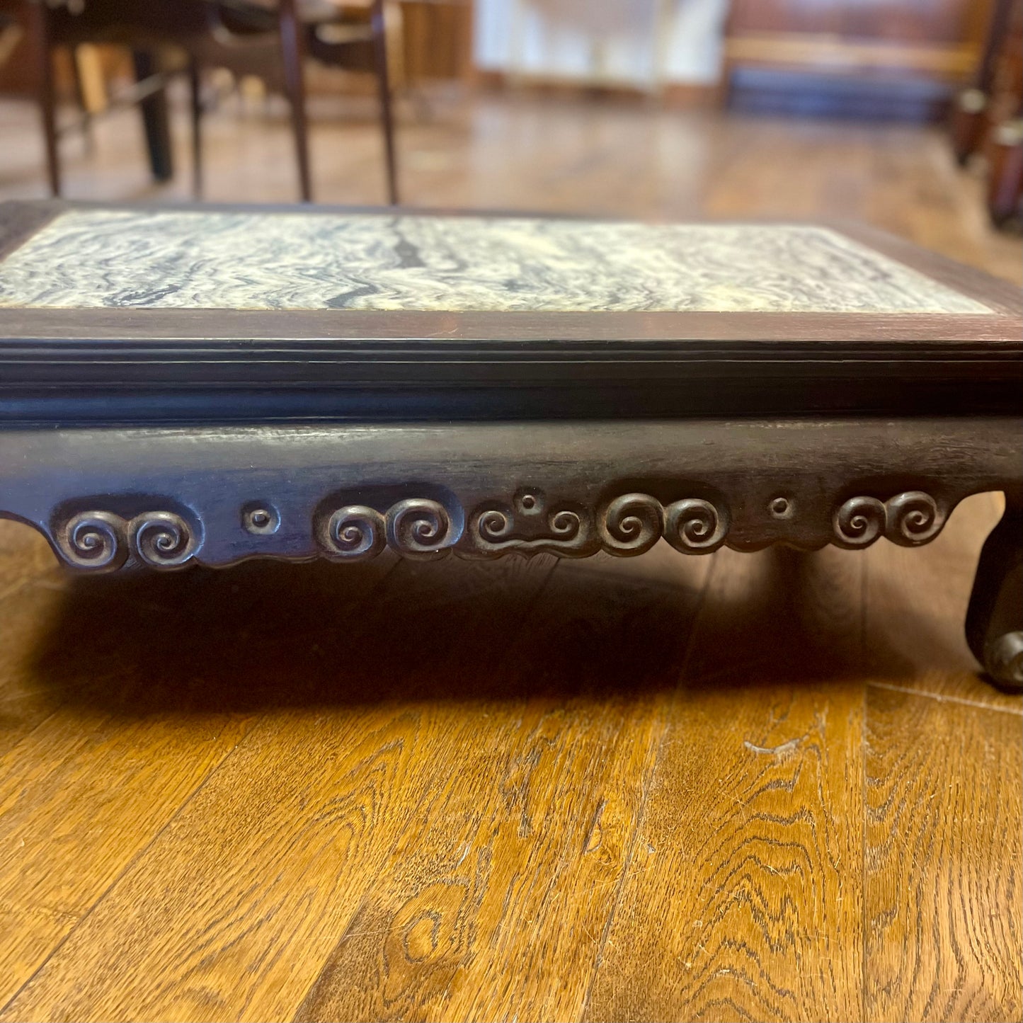 ANTIQUE CHINESE MARBLE TOP DISPLAY RISER