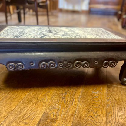 ANTIQUE CHINESE MARBLE TOP DISPLAY RISER