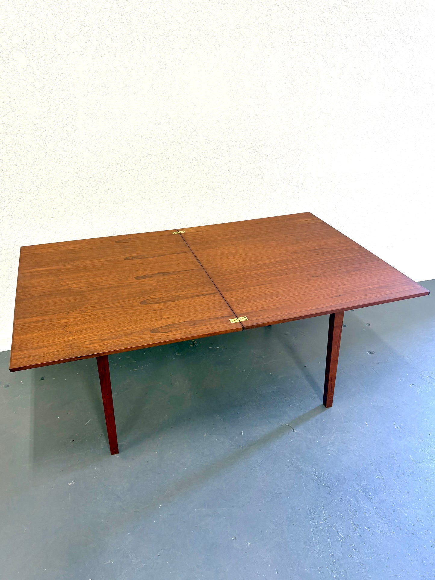 Mid Century Articulating Walnut Custom Made Dining Table