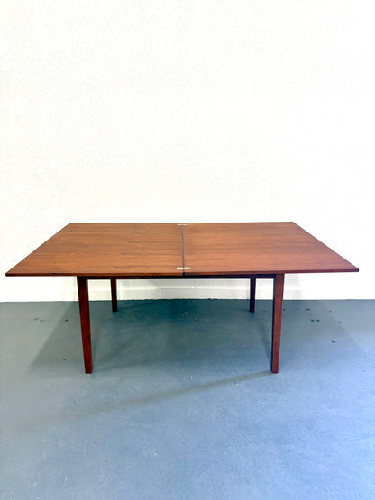 Mid Century Articulating Walnut Custom Made Dining Table