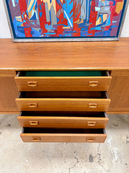 Long Mid Century Teak Sideboard/Credenza By Clausen & Sons - Denmark