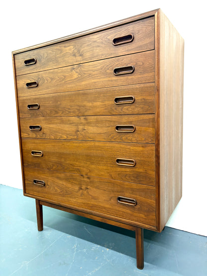 Mid Century Six Drawer Tall Dresser By Jack Cartwright for Founders - American