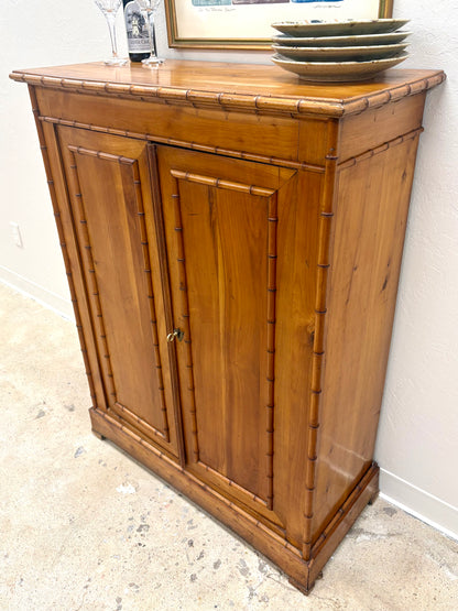 Antique French Faux Bamboo Two Door Cabinet - France