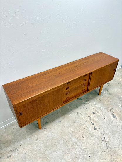 Long Mid Century Teak Sideboard/Credenza By Clausen & Sons - Denmark