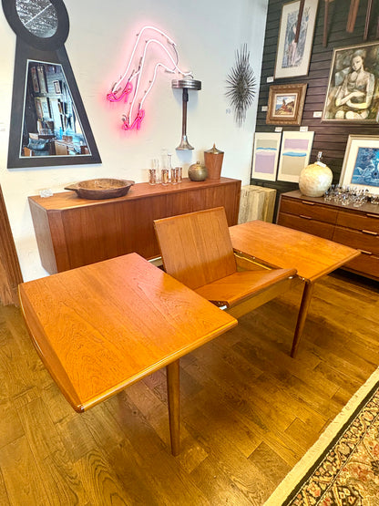Mid Century Teak Butterfly Leaf Dining Table - England
