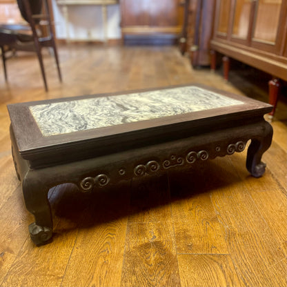 ANTIQUE CHINESE MARBLE TOP DISPLAY RISER