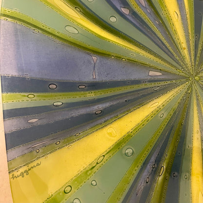 1960s LARGE HIGGINS FUSED GLASS DECORATIVE PLATTER