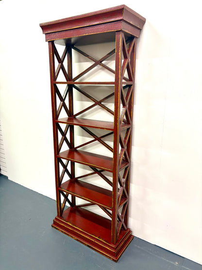Antique Chinese Distressed Painted Etagere/Book Shelf