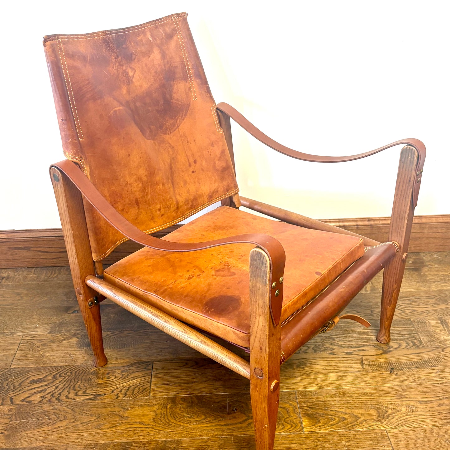 VINTAGE KAARE KLINT SAFARI CHAIR, DENMARK 1930s