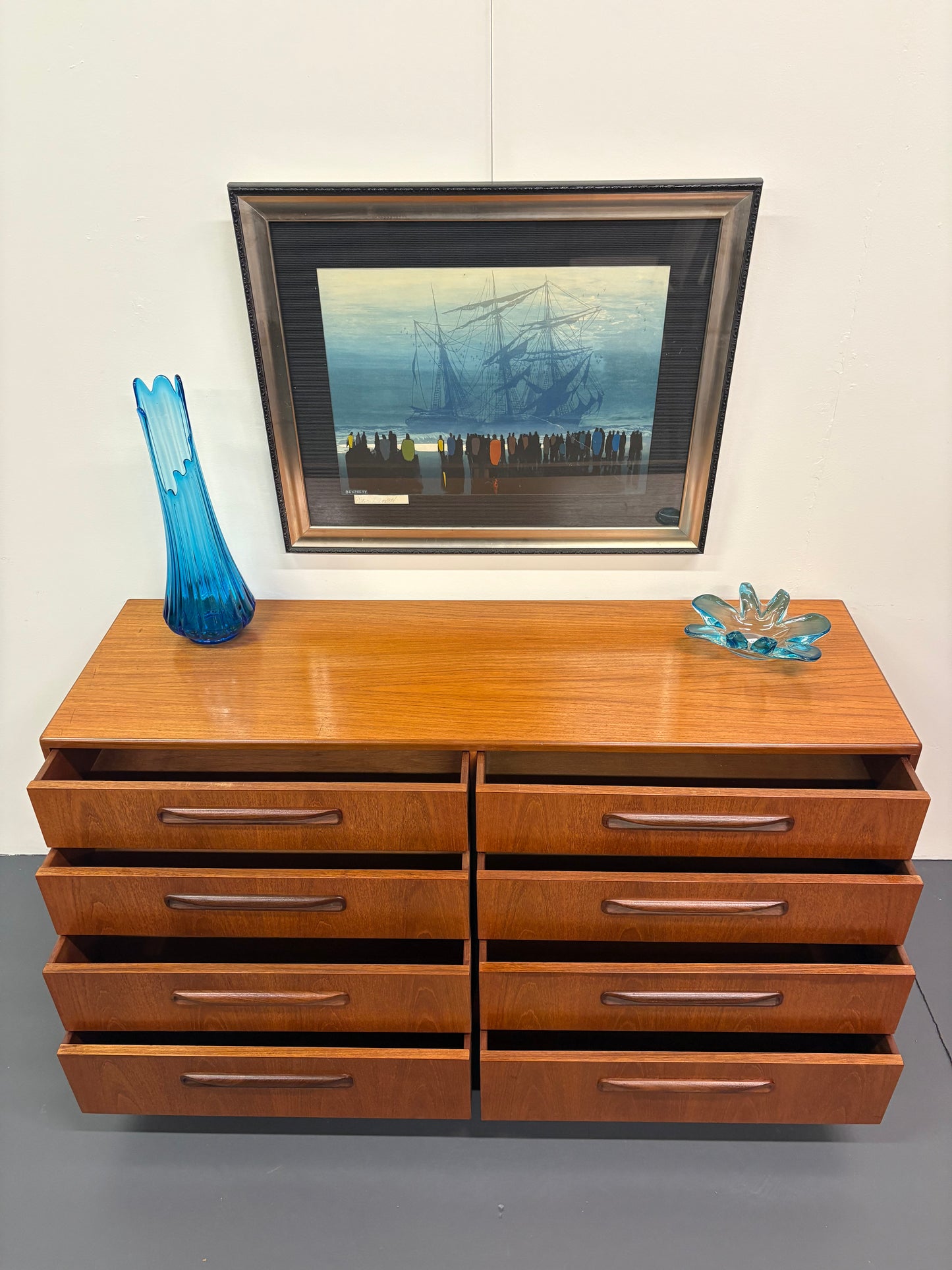 MID CENTURY EIGHT DRAWER DRESSER BY G PLAN