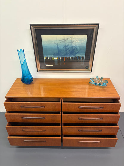 MID CENTURY EIGHT DRAWER DRESSER BY G PLAN