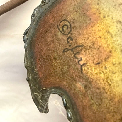 MID CENTURY SIGNED CURTIS JERE FOLIATE METAL SCULPTURE