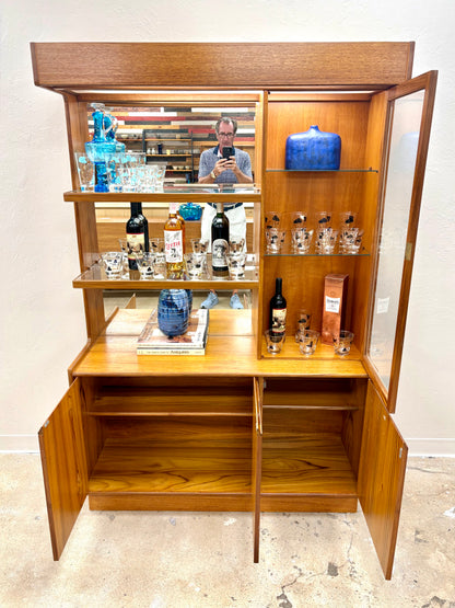 Mid Century Teak Lighted Dry Bar By Turnidge of London - England