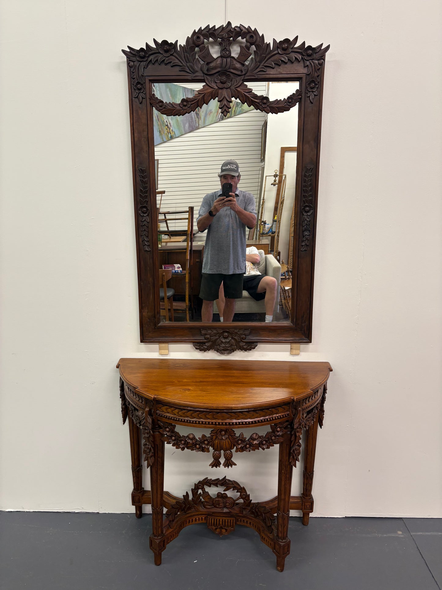 Antique French Louis XVI Style Carved Mirror