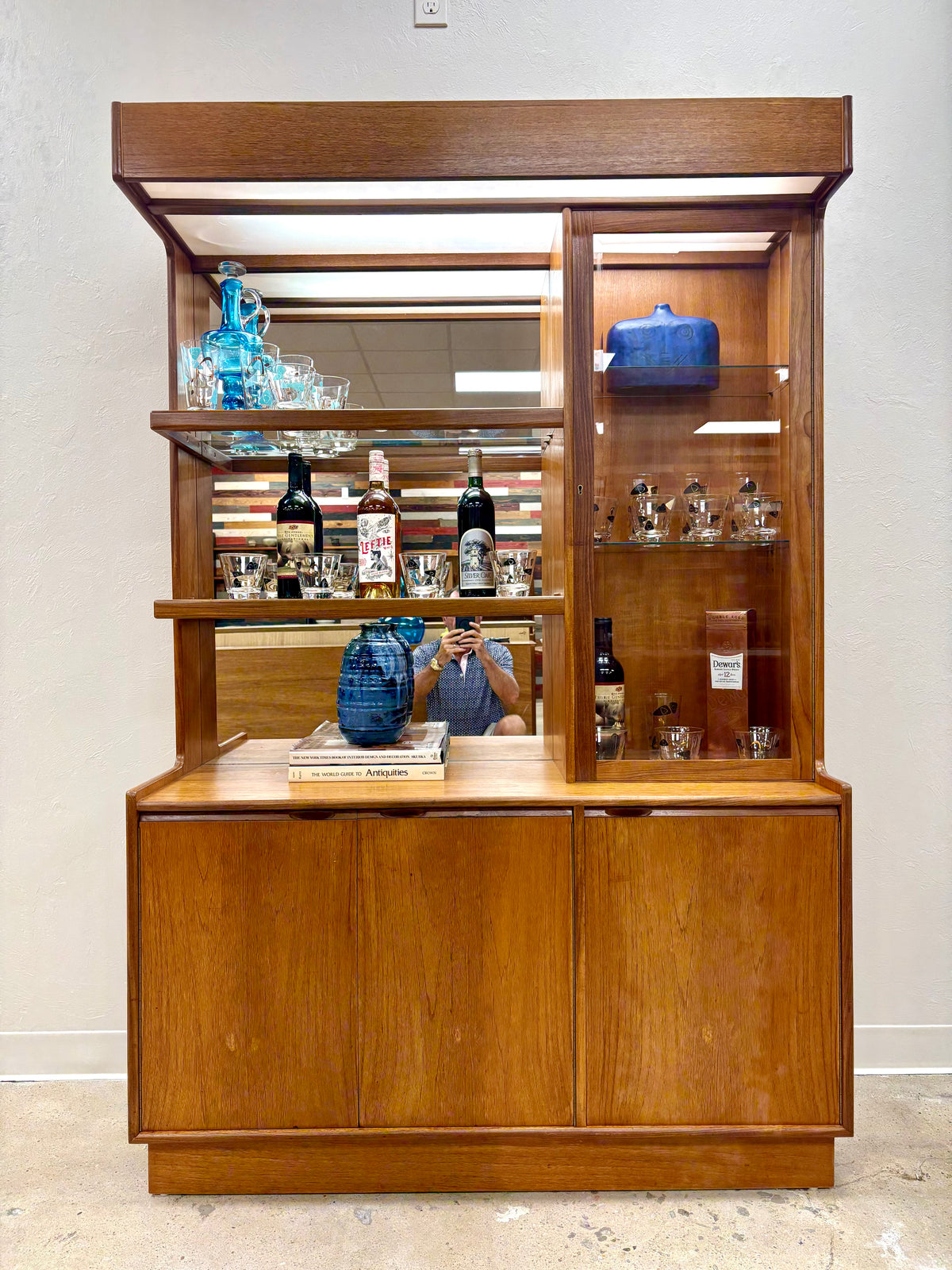 Mid Century Teak Lighted Dry Bar By Turnidge of London - England