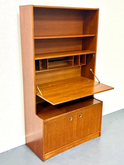 Mid Century Teak Drop Front Secretary/Desk - England