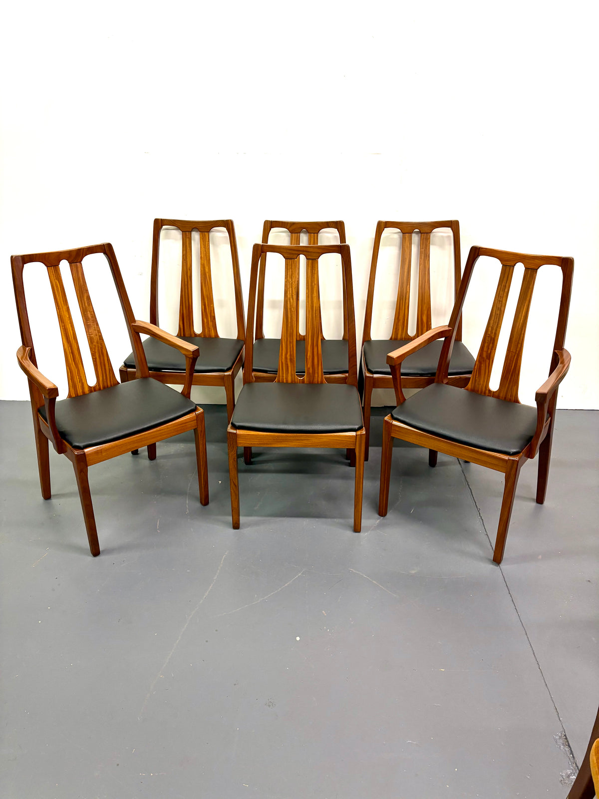 Mid Century Teak Set Of Six Dining Chairs By Nathan Furniture - England