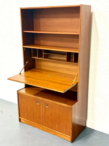 Mid Century Teak Drop Front Secretary/Desk - England
