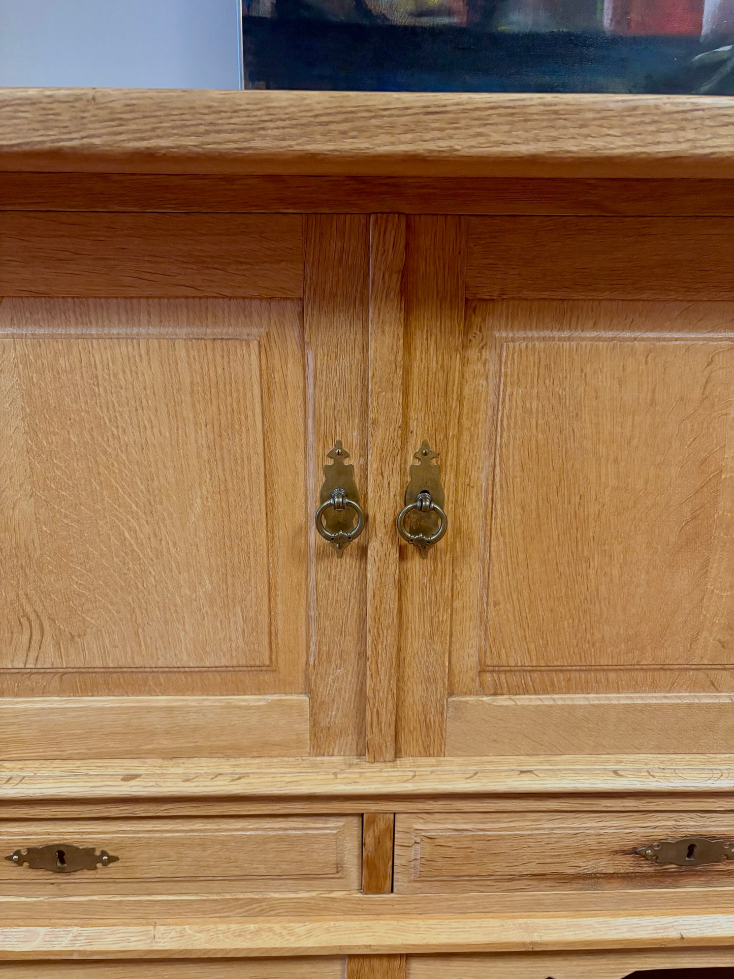 Mid Century Long Danish Oak Credenza/Sideboard - Denmark