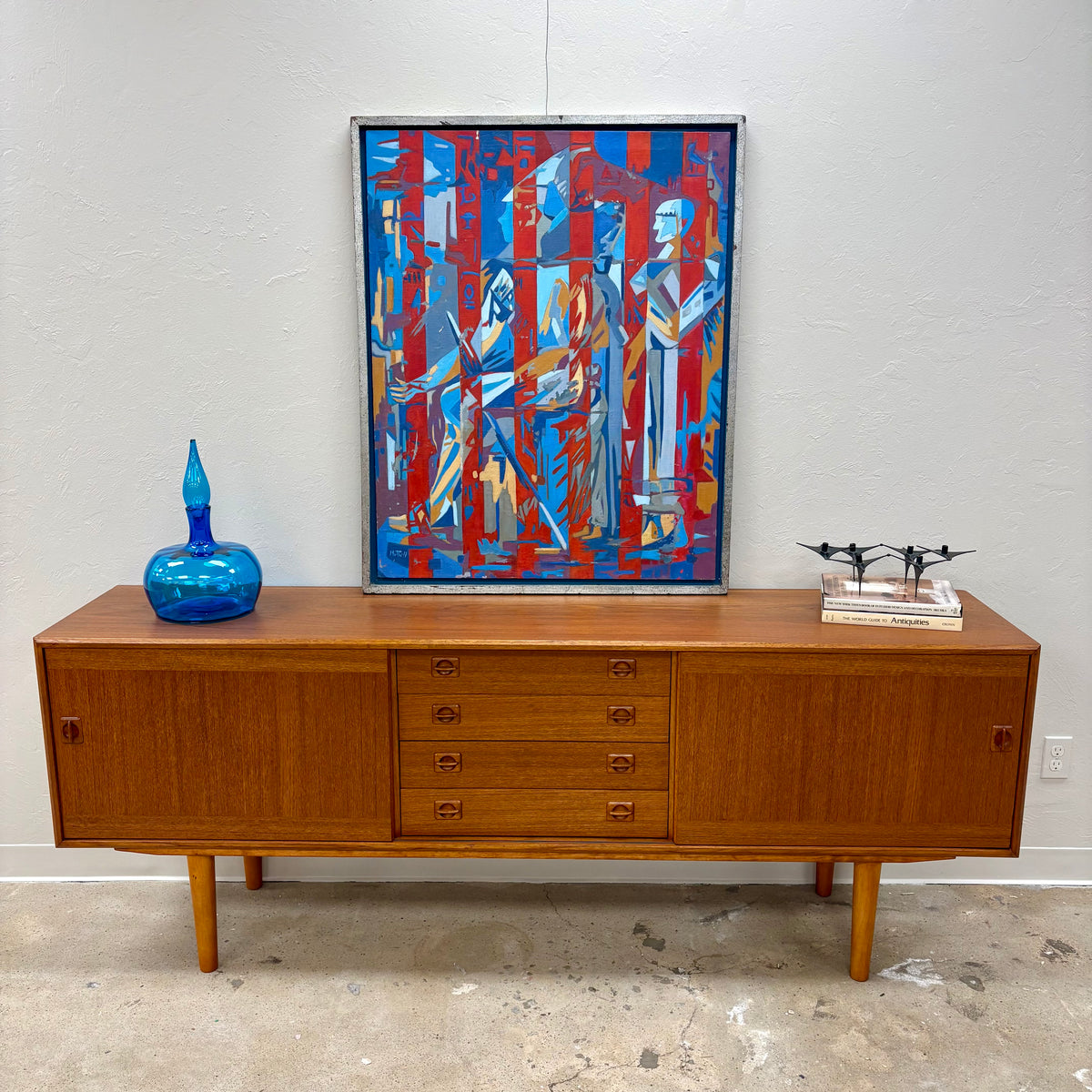 Long Mid Century Teak Sideboard/Credenza By Clausen & Sons - Denmark