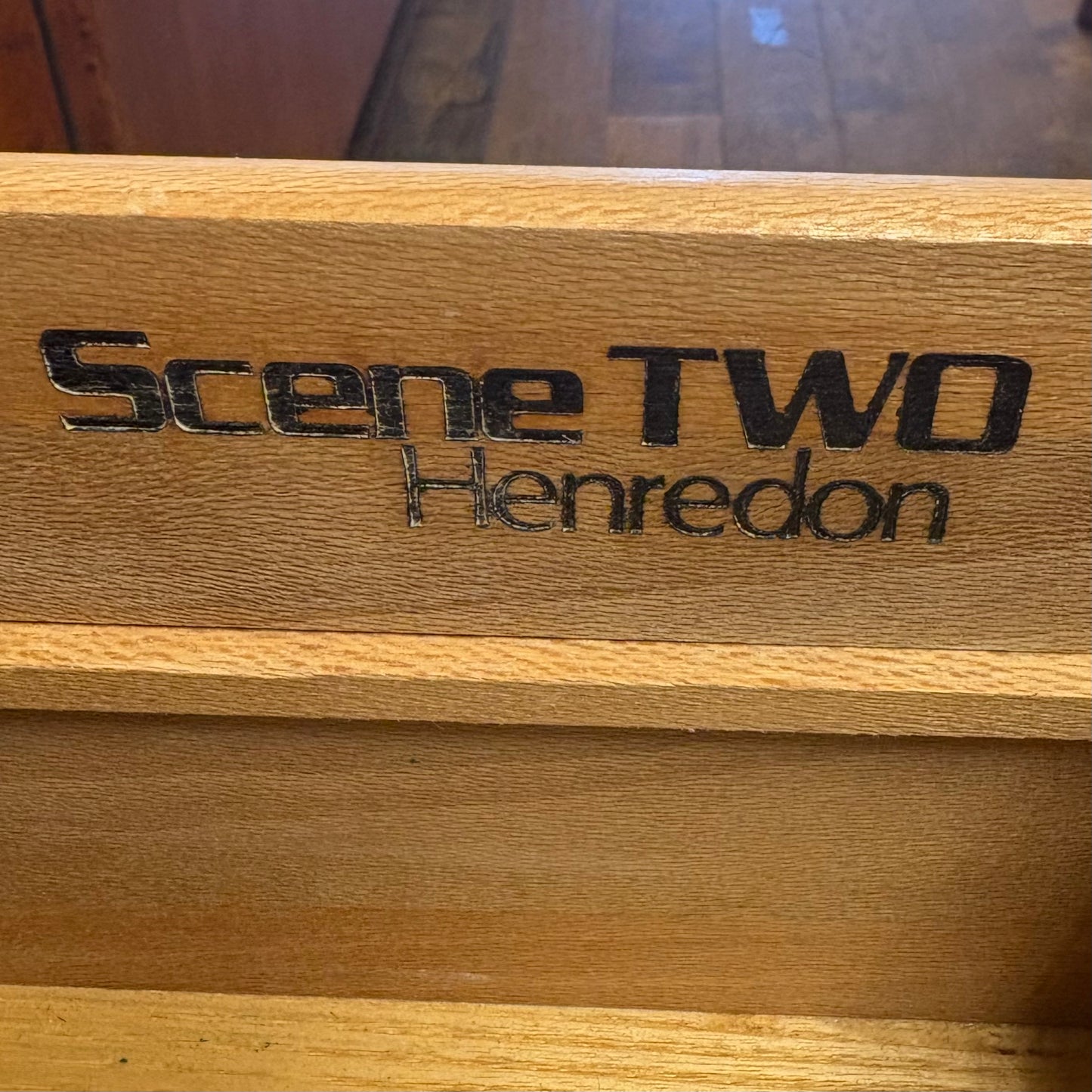 Mid Century Olive Burl Wood Dresser by Heredon “Scene Two” Design