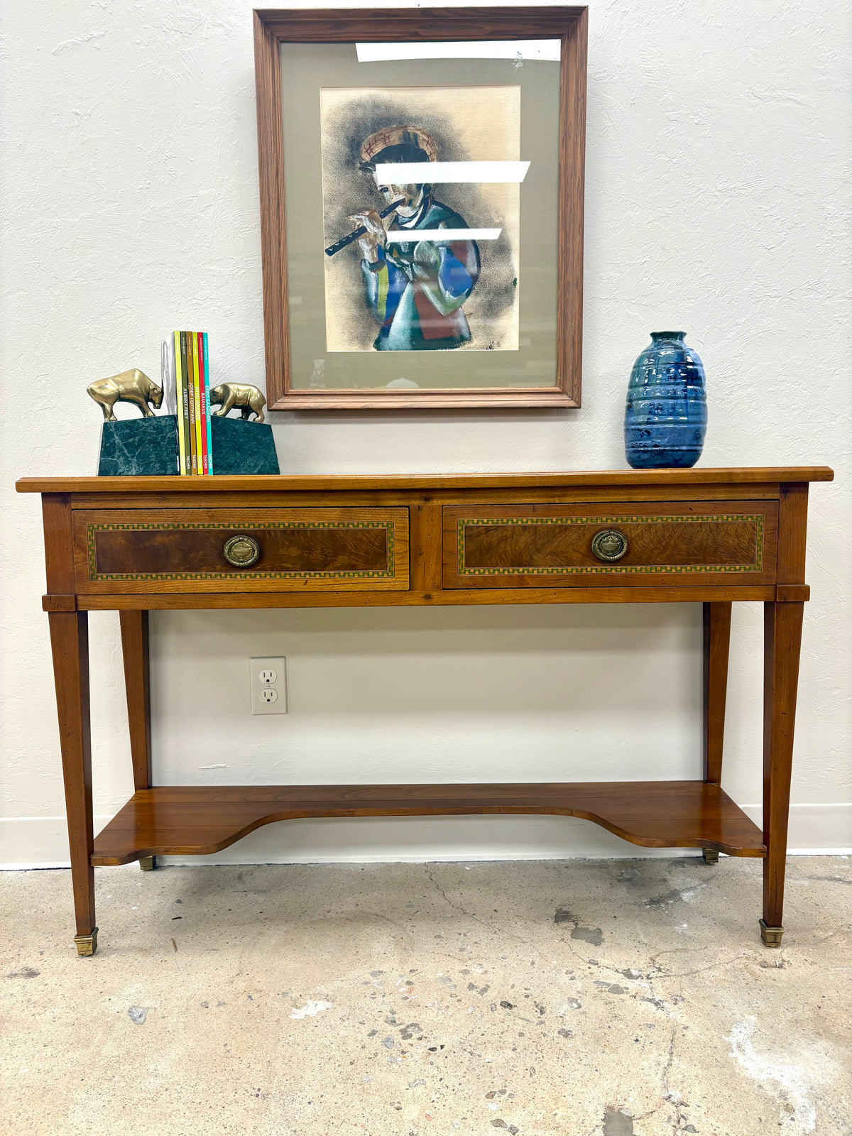 French Mahogany Console/Hall Table With Drawers - France