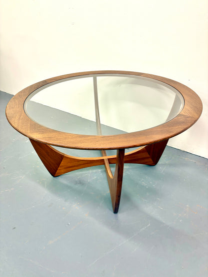 Mid Century Round Teak & Glass Top Coffee/End Table by G Plan - England