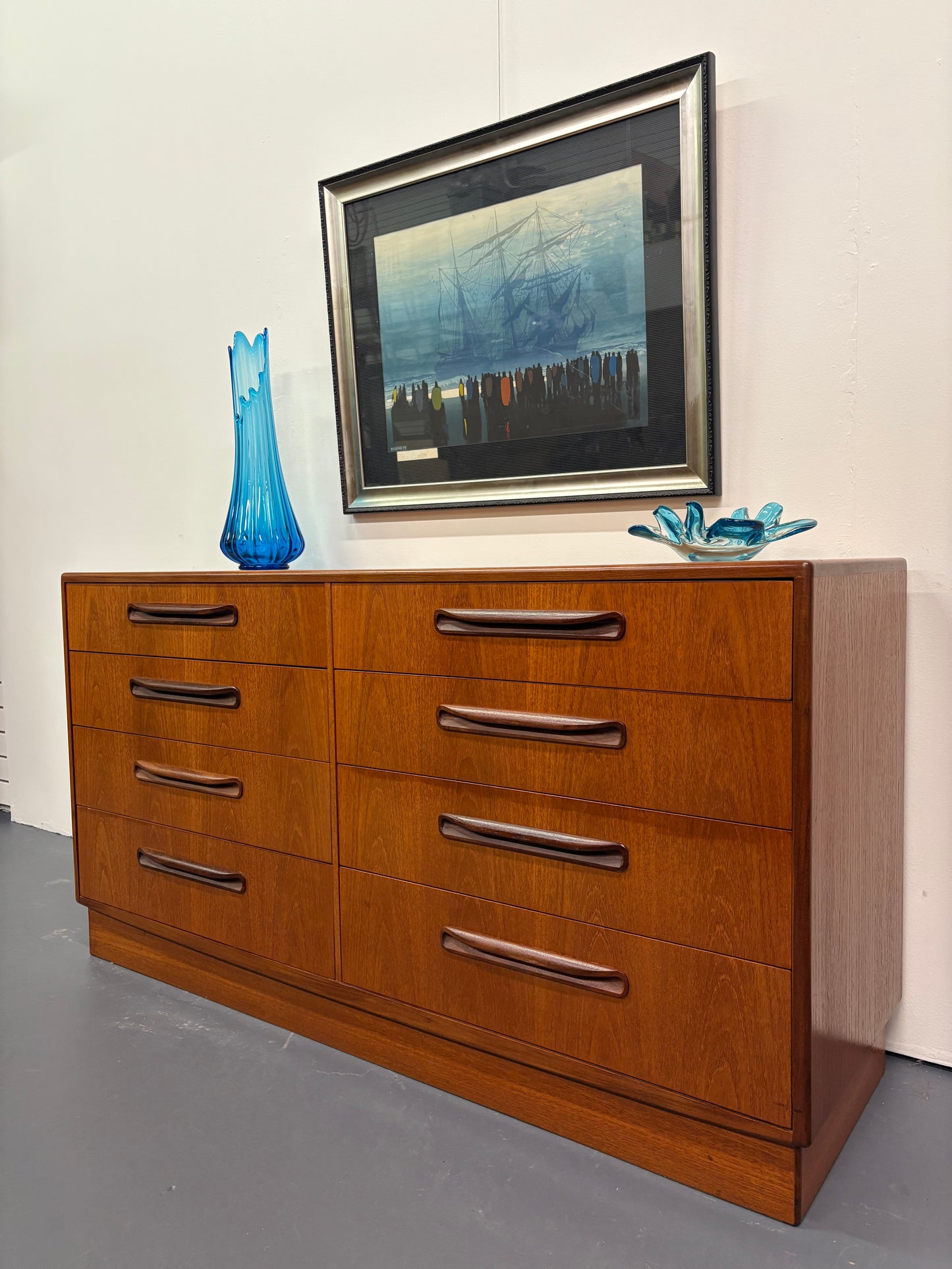 MID CENTURY EIGHT DRAWER DRESSER BY G PLAN