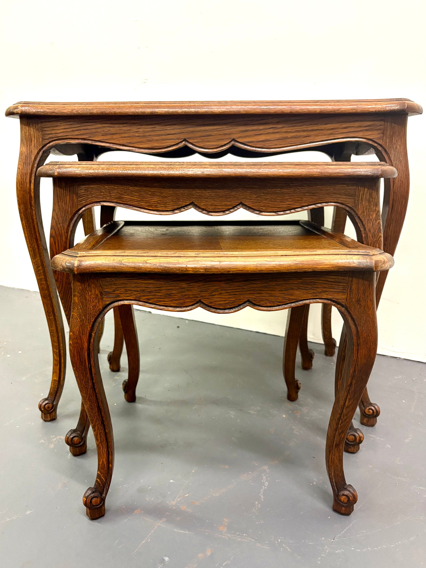 French Louis XVI Style Nesting Set of Three Tables - France