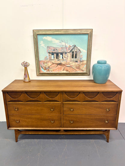Mid Century Six Drawer Brasilia Design Dresser By Broyhill - American