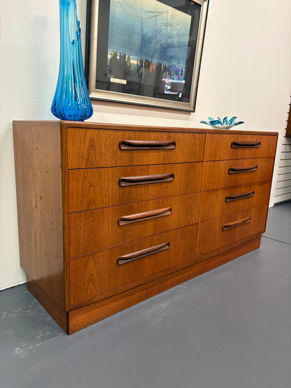 MID CENTURY EIGHT DRAWER DRESSER BY G PLAN