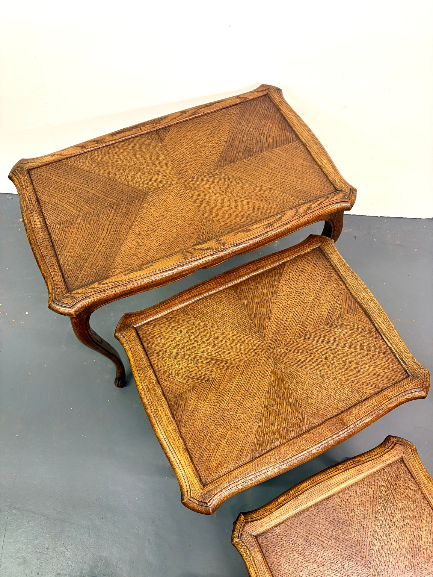 French Louis XVI Style Nesting Set of Three Tables - France