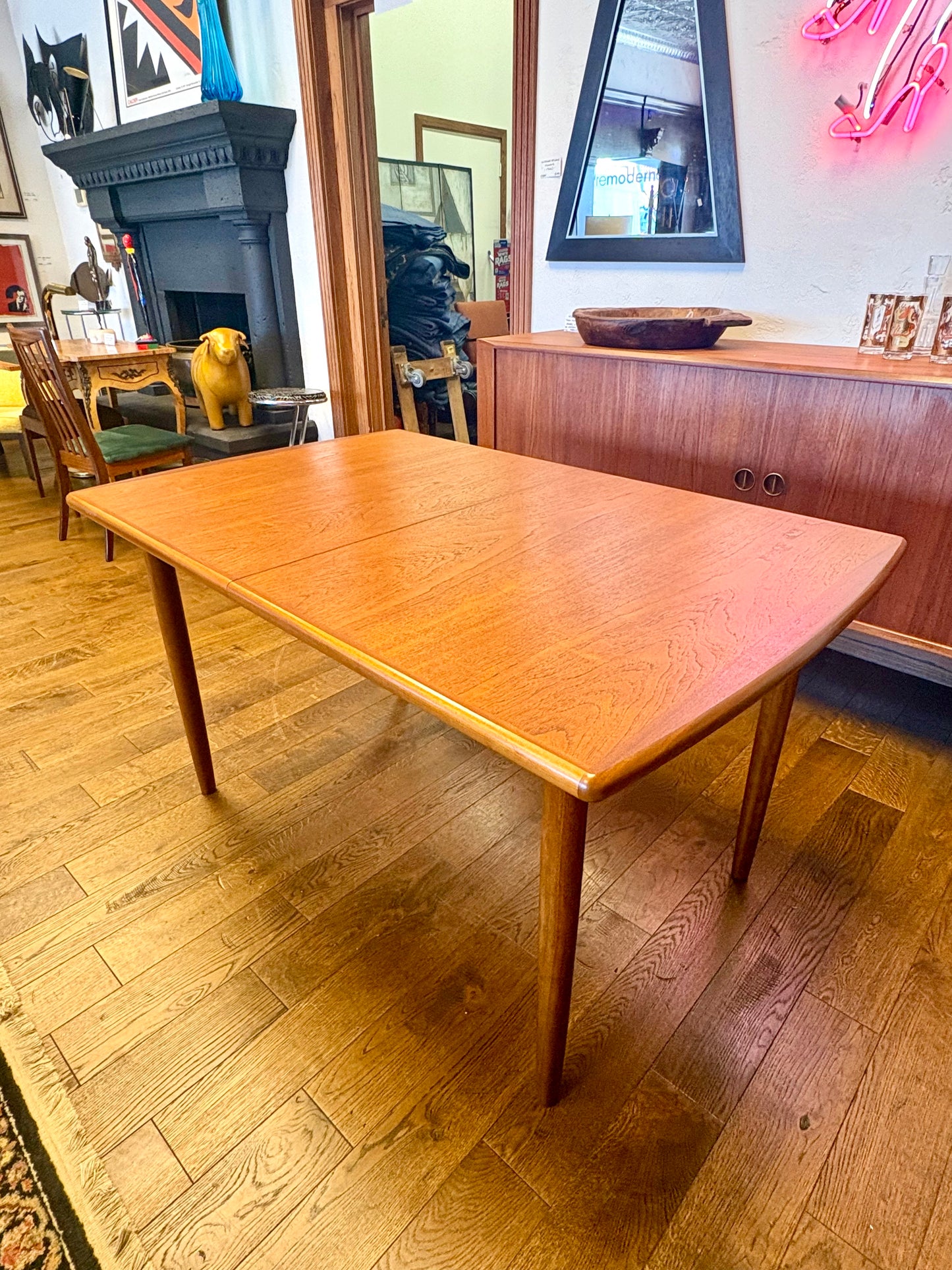 Mid Century Teak Butterfly Leaf Dining Table - England