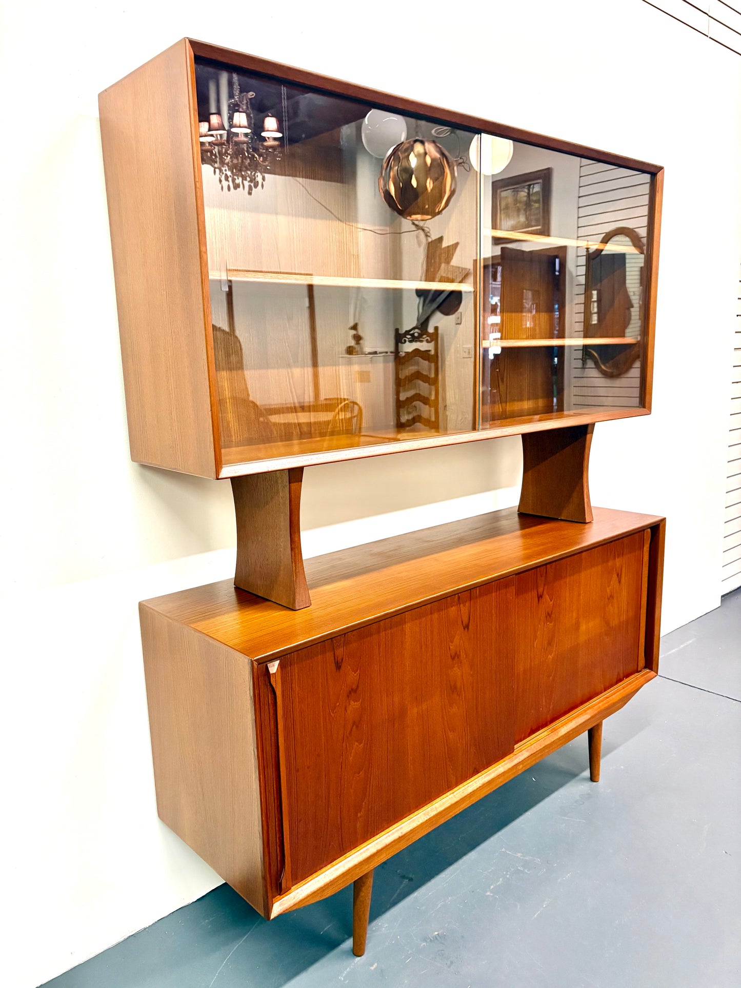 Stunning Mid Century Danish Modern Two Tiered Sideboard by Harry Ostergaard